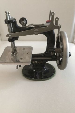 Antique Miniature Toy Sewing Machine Singer 1800s Victorian Cast Iron Vintage