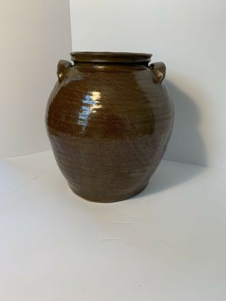Dave The Slave Edgefield Pottery Jar Alkaline Glaze Jug W/ Handles 11