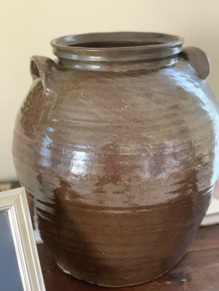 Dave The Slave Edgefield Pottery Jar Alkaline Glaze Jug W/ Handles 12