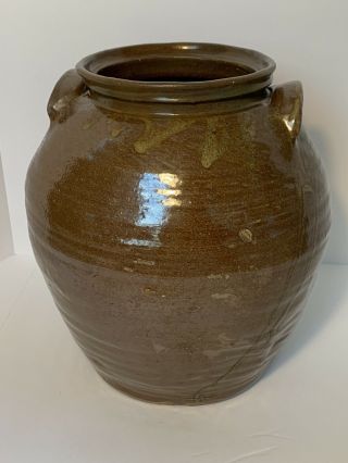 Dave The Slave Edgefield Pottery Jar Alkaline Glaze Jug W/ Handles 8