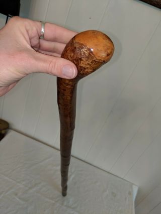 Antique Vintage 36 1/2 " Wood Wooden Shillelagh Walking Stick Cane