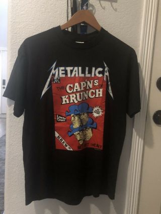 Vintage Rare 1989 Metallica Shirt Krew Crew The Cap’ns Of Krunch Nirvana