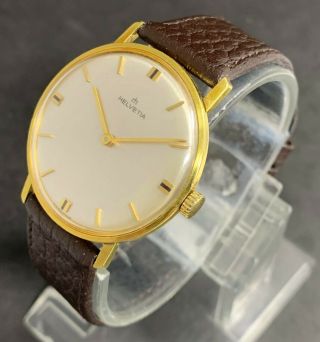 Rare Vintage HELVETIA slim Gents Swiss Watch Cal.  74,  17 Jewels 1966 2