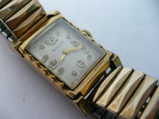What A Case Vtg Bulova His Highness Mens Rectangle Wristwatch 1955