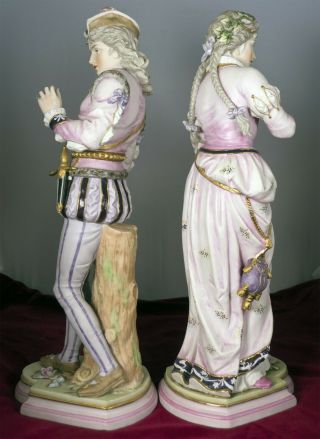 Lovely bisque couple French? or Italian? or English? figurines early to pre 1900 4