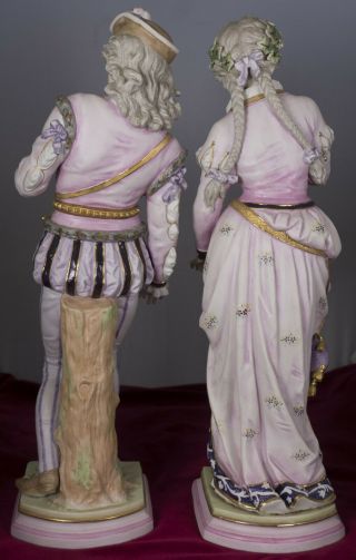 Lovely bisque couple French? or Italian? or English? figurines early to pre 1900 5