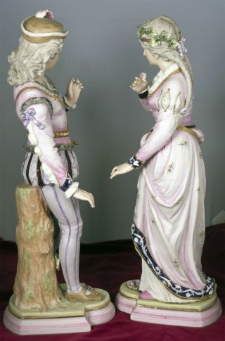 Lovely bisque couple French? or Italian? or English? figurines early to pre 1900 6