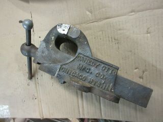 Vintage Canedy Otto 4 " Bench Vise Chicago Hts.  Ill.  Old Blacksmiths Vise Tool