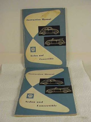 2 Vintage 1955 Volkswagen Owners Manuals Sedan & Convertible