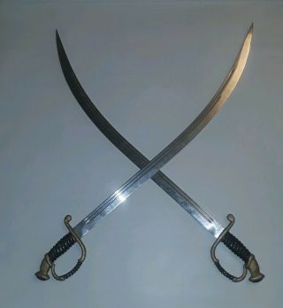 Antique Unusual Swords Hungarian Hussar Sabers Pair