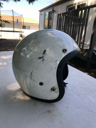 Vintage Bell RT Motorcycle Helmet White 8/79 Size 7 5/8 2