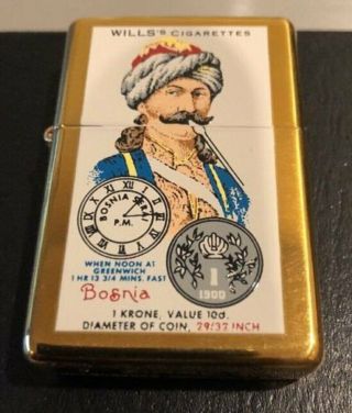 Vintage Zippo Wills Cigarettes Lighter - 2000 Bosnia.  Ultra Rare Pack