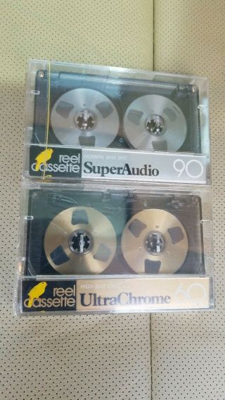 2 Nos Chrome Gold Silver Reel To Reel Vintage Cassette Tapes Boombox 60 90 Rare