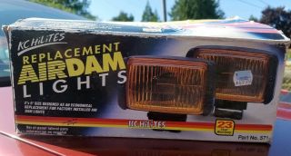 Vintage Kc Hilites Yellow Fog Lights Air Dam Rare Day Lighters Part 571 Amber