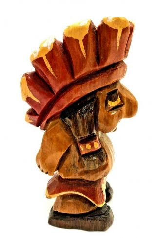 Rare - Carter Hoffman University Of Oklahoma Carved Mascot " Little Red " Indian