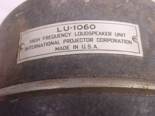 Bad Early Vntg Ipc Lu - 1060 Horn Speaker Driver Unit W.  E.  Theater Era Loudspeaker
