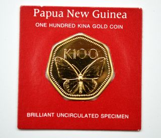 1978 Papua Guinea Gold 100 Kina Proof Rare Low Mintage Package