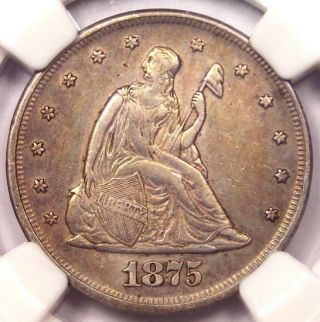 1875 - P Twenty Cent Piece 20c - Ngc Au Details - Rare Low Mintage 1875