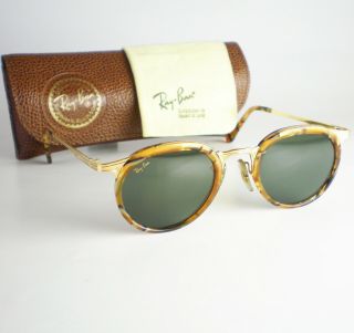 Vintage Ray Ban B&l Usa Western Round Sunglasses Gatsby Tortuga Gold John Lennon
