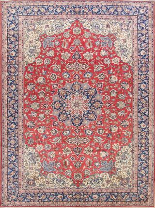 Traditional Floral Area Rugs Hand - Knotted Oriental Dinning Room Carpet 10x14 Red
