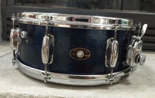 Vintage Slingerland Blue Sparkle 5.  5x14 " Snare Drum Artist Model L@@k