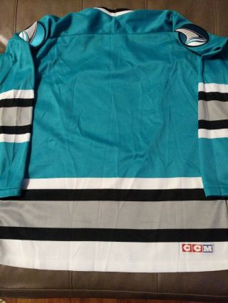 XL Vintage 1991 San Jose Sharks Inaugural Season Authentic CCM Hockey Jersey 90s 6