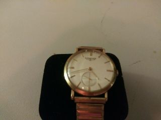 Fine Vintage Mens 14k Yellow Gold Longines Large Wristwatch Kaspar & Esh