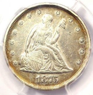 1875 - P Twenty Cent Piece 20c - Pcgs Au Details - Rare Low Mintage 1875