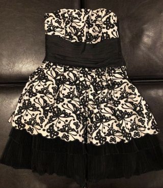 Vintage Betsey Johnson Womens Bow Dress Black/white Sz.  O