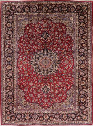 Vintage Traditional Floral RED Area Rug Hand - Knotted Living Room 10x13 2