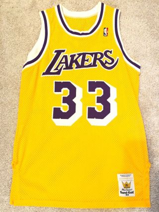 Vintage Los Angeles Lakers Authentic Sand Knit Kareem Abdul Jabbar Jersey