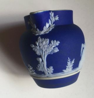 Wedgwood Jasperware Colbolt Blue Tiny Pitcher Vintage England 2 1/4 " Porcelain
