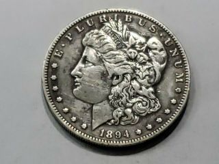 1894 Morgan Silver Dollar $1 Coin (1894 - P) - Fine Details - Rare Key Date