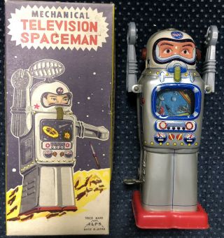Rare Mechanical Tvelevision Spaceman Robot/alps/japan/mib