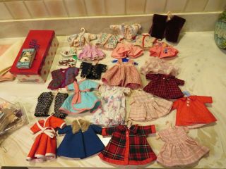 Four 1950 ' s Muffie Dolls plus clothing and accessories 11