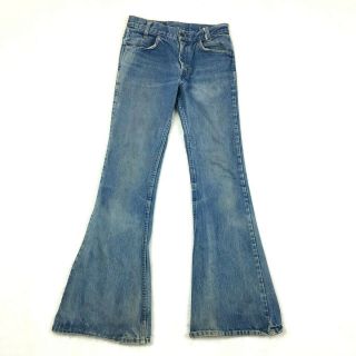 Vintage 70s Levi’s Orange Tab Denim Big Bell Bottom Jeans Womens 28 " X 32 " Xs/s