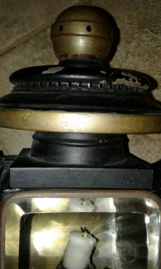 Vintage Antique Horse Buggy Carriage Lamp Lantern Light brass 5