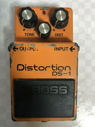 Boss Ds - 1 Distortion Guitar Effect Pedal Mij Vintage Silver Screw