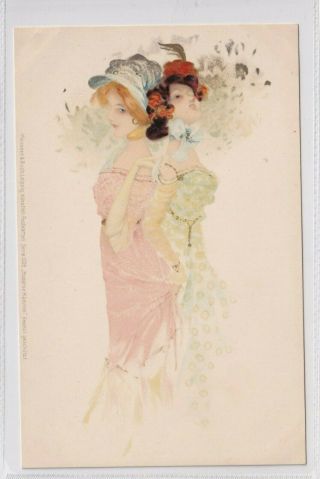 Vintage Postcard Artist Raphael Kirchner Modern Girls Series 1901