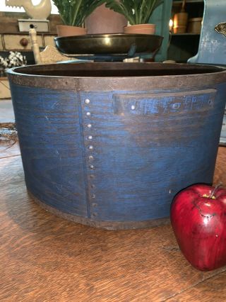Fabulous Primitive Antique Measure in Orig BEST OLD BLUE PAINT Pantry Box Style 10