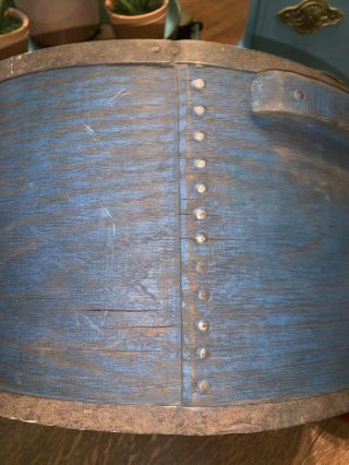 Fabulous Primitive Antique Measure in Orig BEST OLD BLUE PAINT Pantry Box Style 5