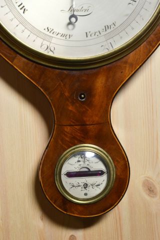 Graceful 4 dials Mahogany F.  Amadio Banjo Wheel Barometer ca 1830 Antique 5