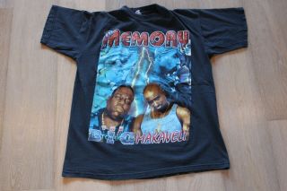 Vintage 90s Tupac Shakur Biggie Smalls Stop The Violence T - Shirt Large Black Rap