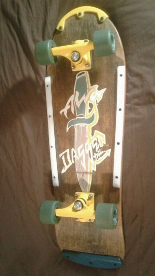 Vintage Alva Dagger Tail Complete Skateboard W/ Rat Bones & Trackers