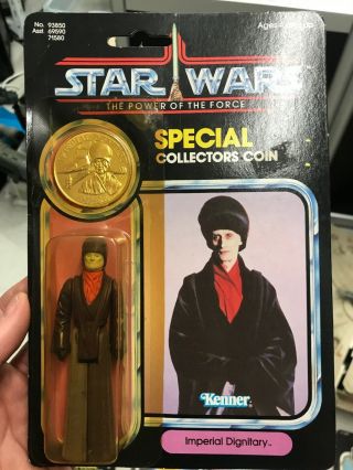 Vintage Kenner Star Wars Power Of The Force 92 Back Imperial Dignitary