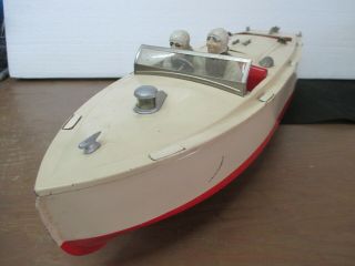 Vintage LIONEL CRAFT Speed Boat Wind - Up Chris - Craft Metal Boat w/Key & Drivers 4