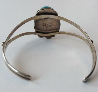 VINTAGE W BEGAY SIGNED STERLING SILVER NAVAJO TURQUOISE & CORAL CUFF BRACELET 2