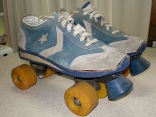 Vintage Custom Converse All Star Roller Skates Blue Size 10 Kr Street Wheels