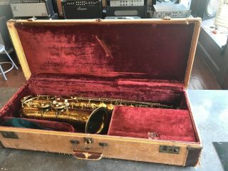 Vintage Pierret Paris " Artiste " Tenor Saxophone 1588 W/ Tweed Case