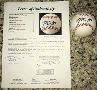 Mike Trout Signed Romlb Baseball Rookie Signature Extremely Rare Jsa Coaloa